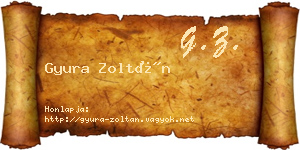 Gyura Zoltán névjegykártya